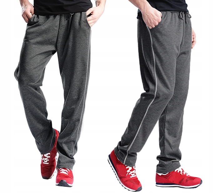 

Spodnie Dresowe Bawełniane Męskie 0005 Grafit r M