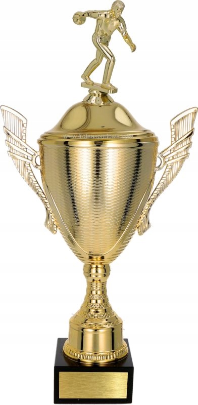 Krásný pohár s figurkou Bowling kuželky 45 cm Gravírování Bonus