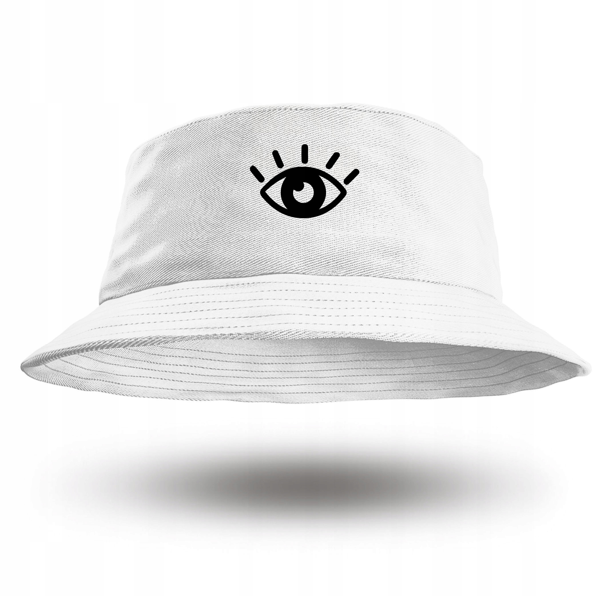 

Stylowy Biały Buckethat Z Nadrukiem Grafiką Oko