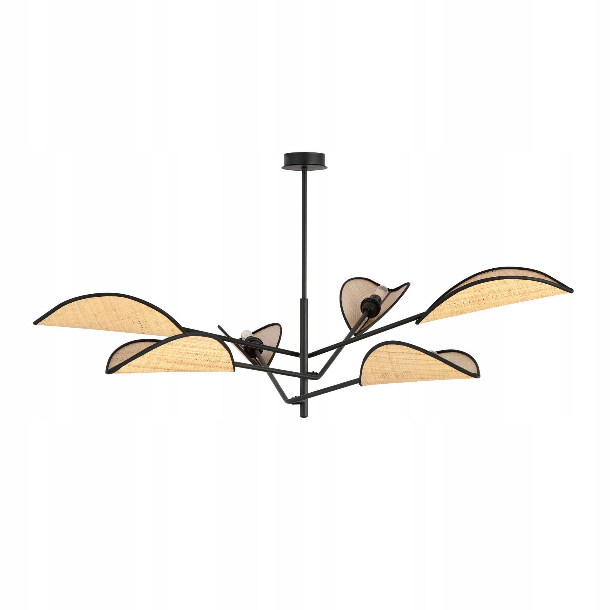 Stropná lampa Emibig 6xE14 40W Vene Black/rattan