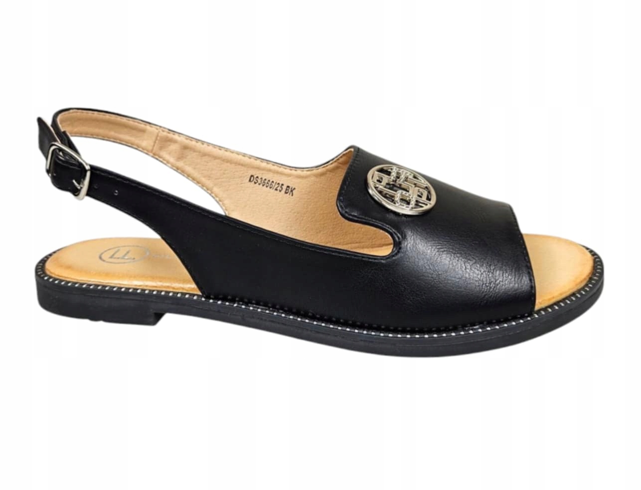 Filippo Sandály Na Plochém Podpatku DS3666/25 Černé vel.37