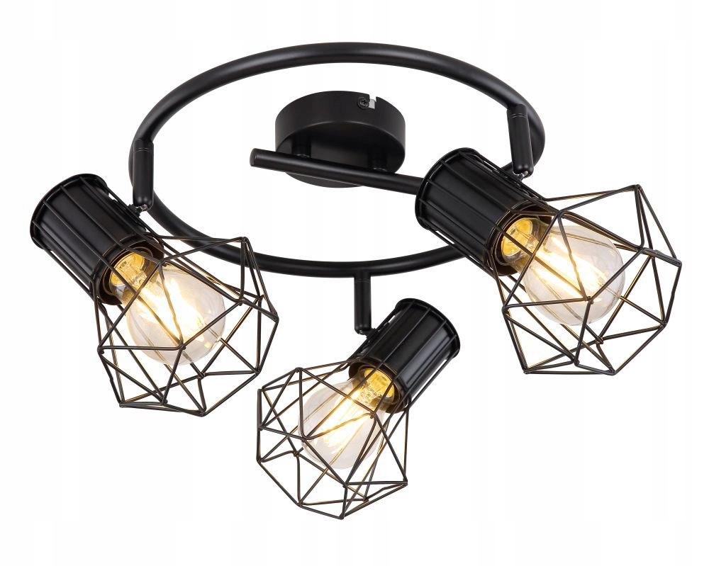 Reflektorová stropná lampa Priska čierna moderná 3xE27 Globo