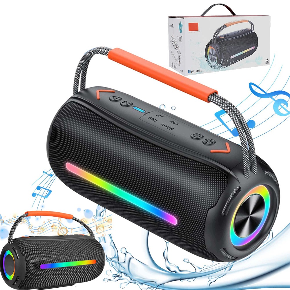 Přenosný Bluetooth reproduktor 20W Vodotěsný IPX6 s Rgb světelnými efekty