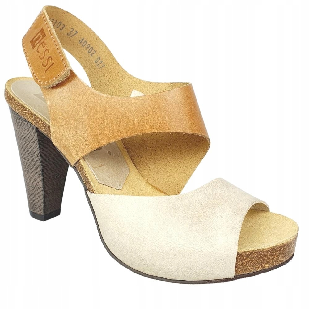 

Nessi 42103 sandałki na słupku camel beż 39
