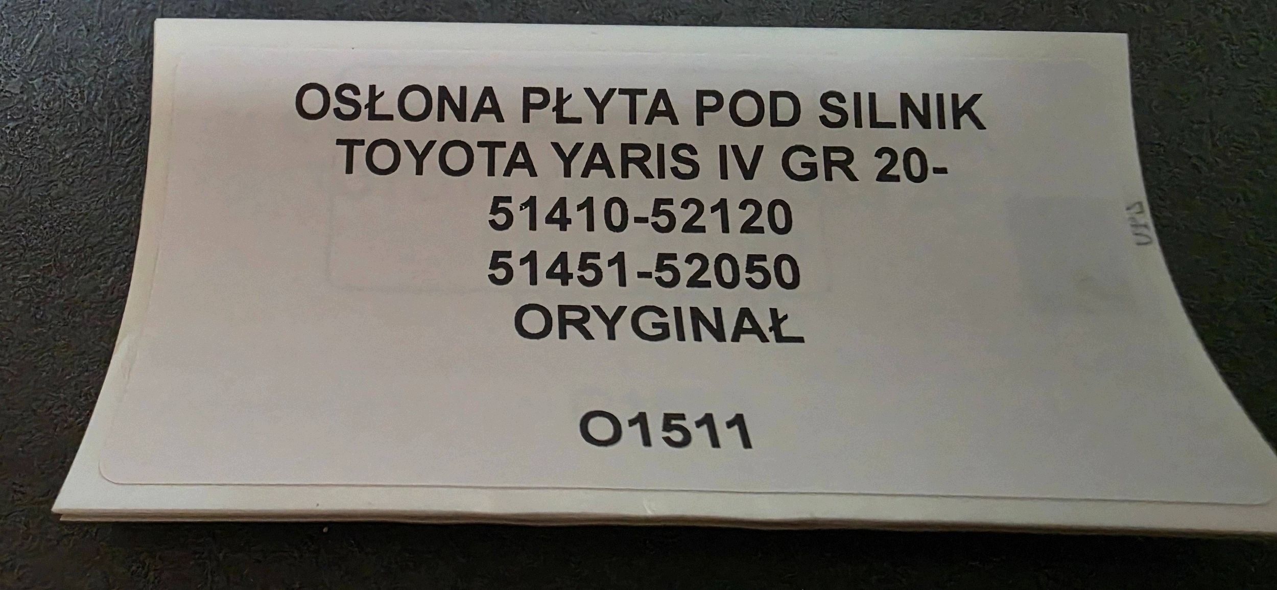 cover below engine front Toyota Yaris XP210 5141052120
