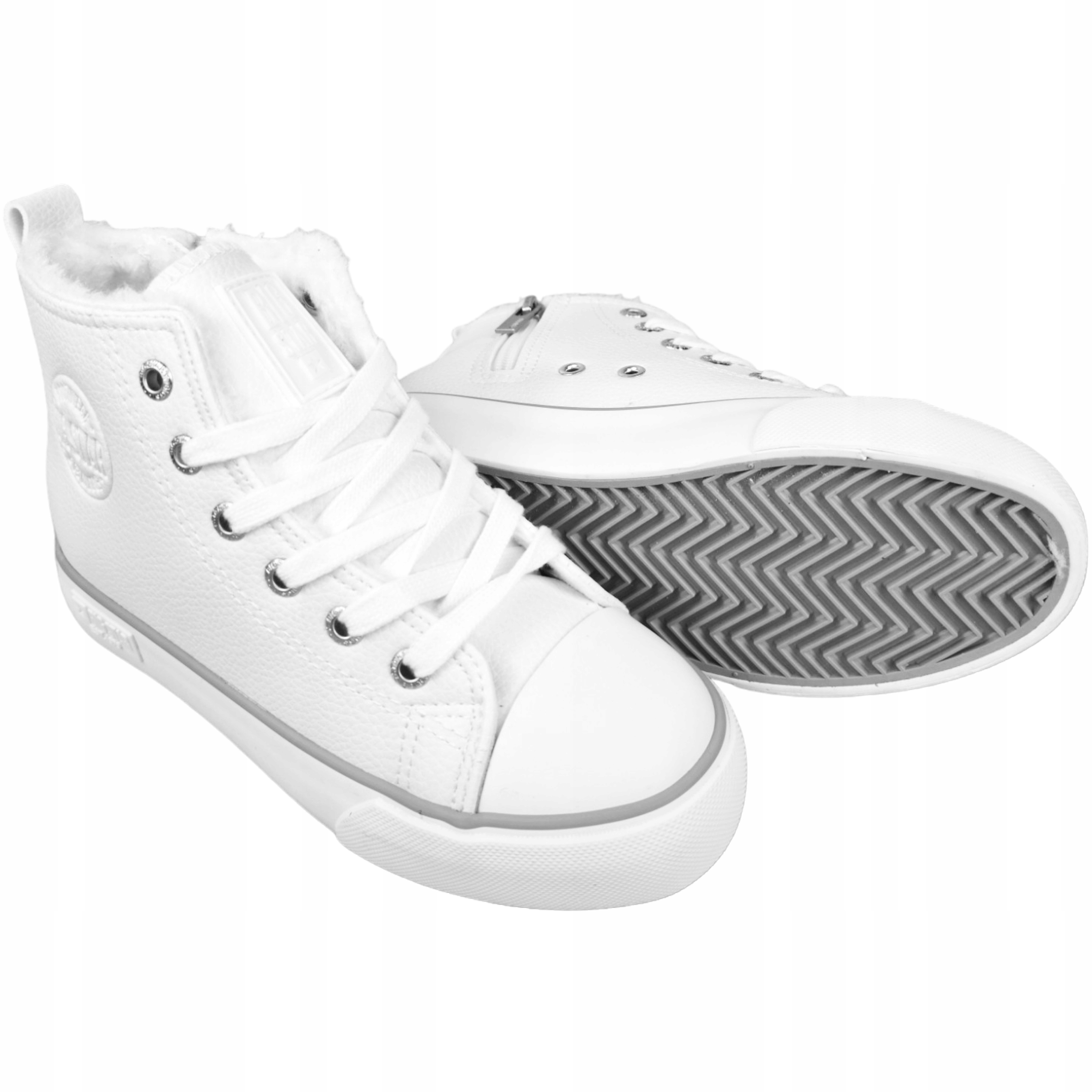 Buty dziecięce trampki ocieplane na zamek białe Big Star KK374227 33 Długość wkładki wew. 21 cm