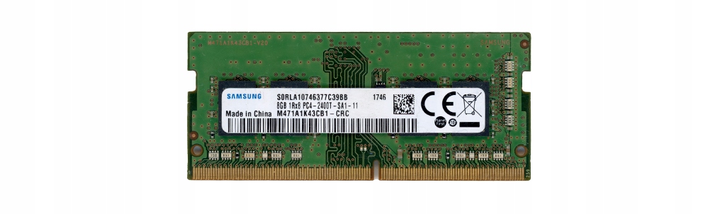 Samsung 8GB DDR4 1Rx8 PC4-2400T PC4-19200 2400MHz M471A1K43CB1-CRC So-dimm