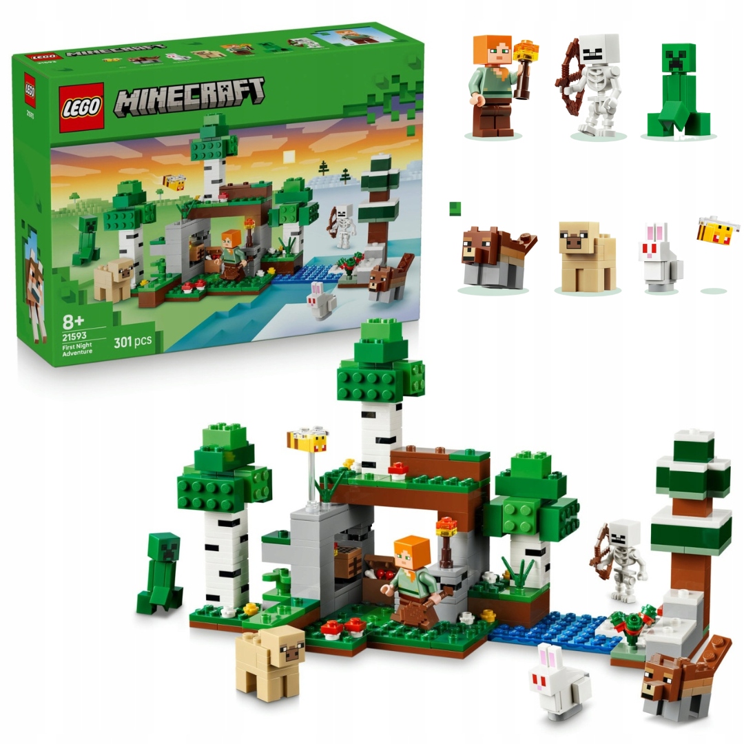 Lego Minecraft 21593 Přežití první noci 301 dílků