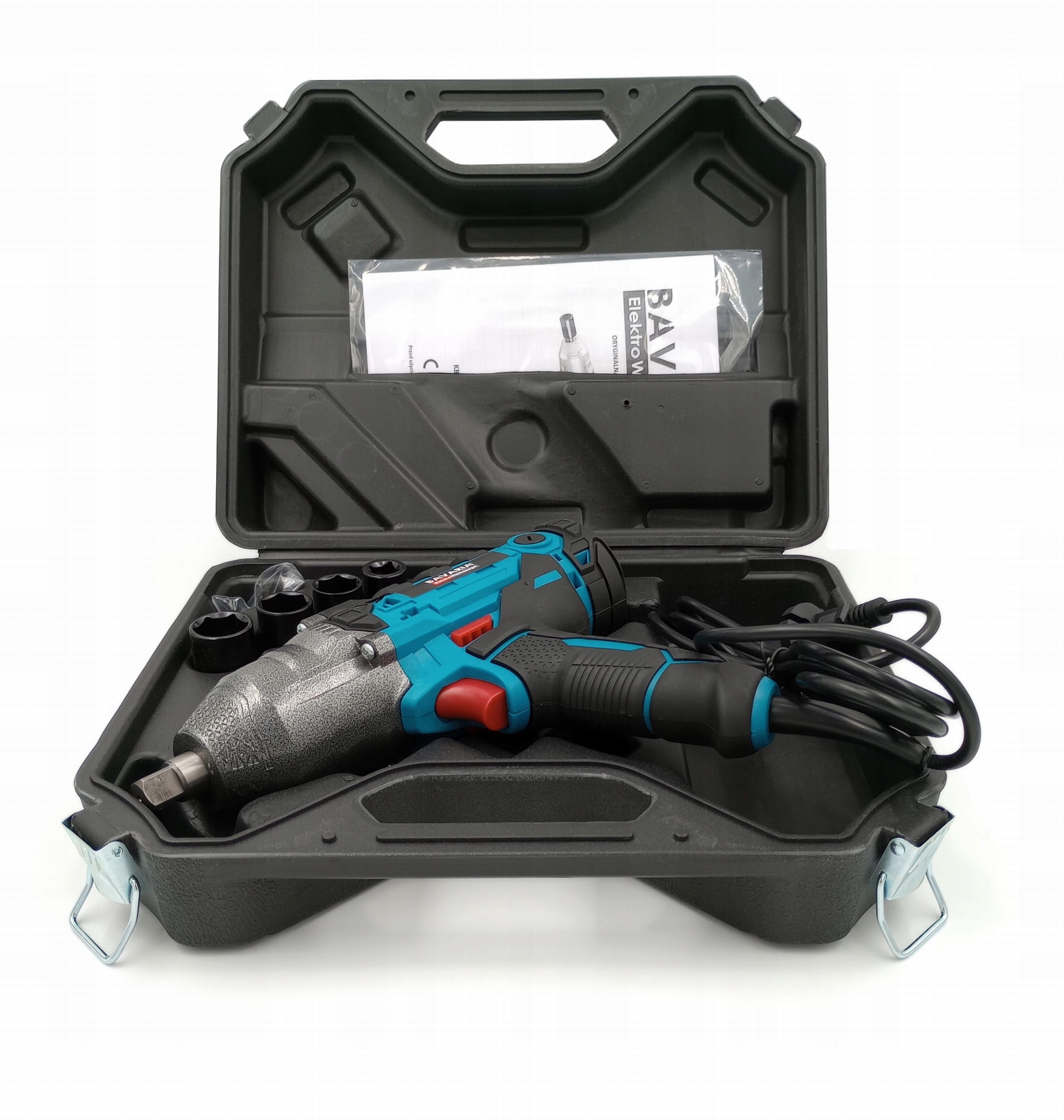 KLUCZ UDAROWY ELEKTRYCZNY DO KÓŁ 2000W 750Nm 1/2" MOCNY Z ZESTAWEM NASADEK Moc 2000 W