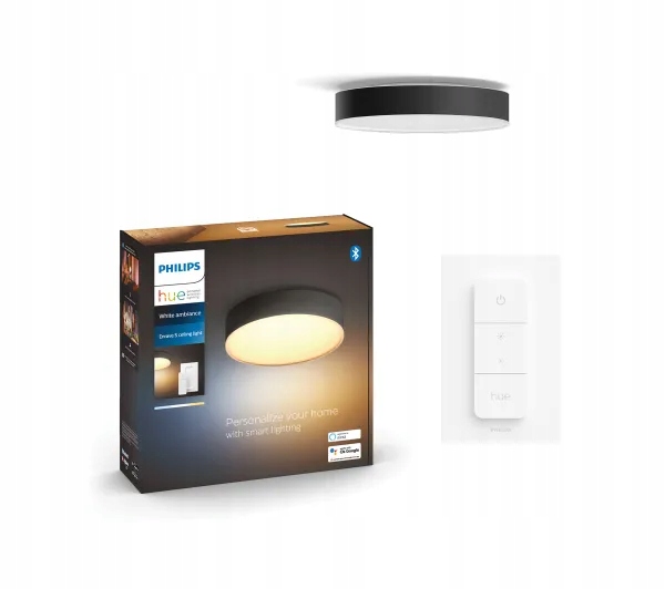 Lampa sufitowa Philips Hue White Ambiance Enrave bardzo duża Czarna