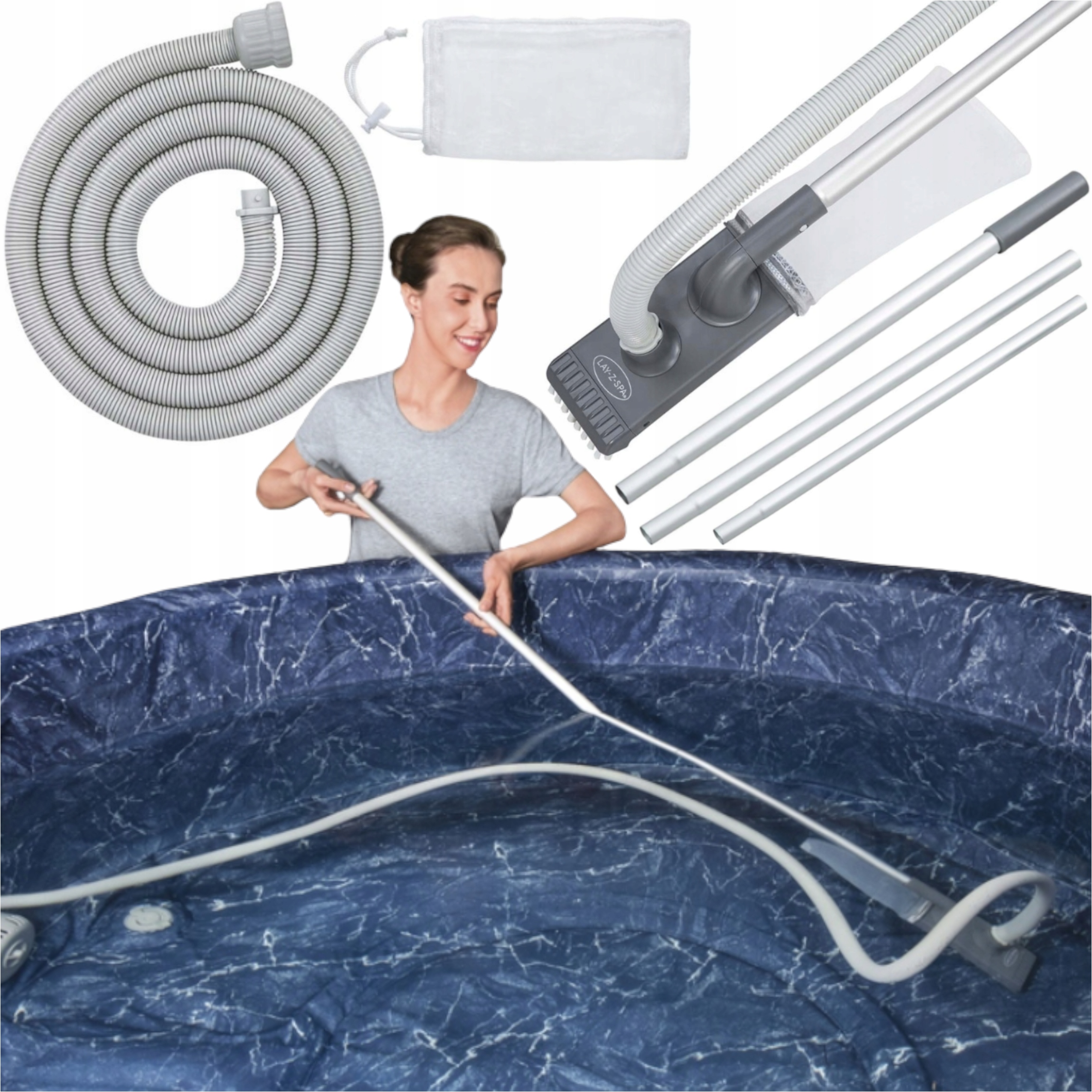 Vysavač Pro Čištění Dna Bazénu Výkon Z Čerpadla Jednoduchá Obsluha