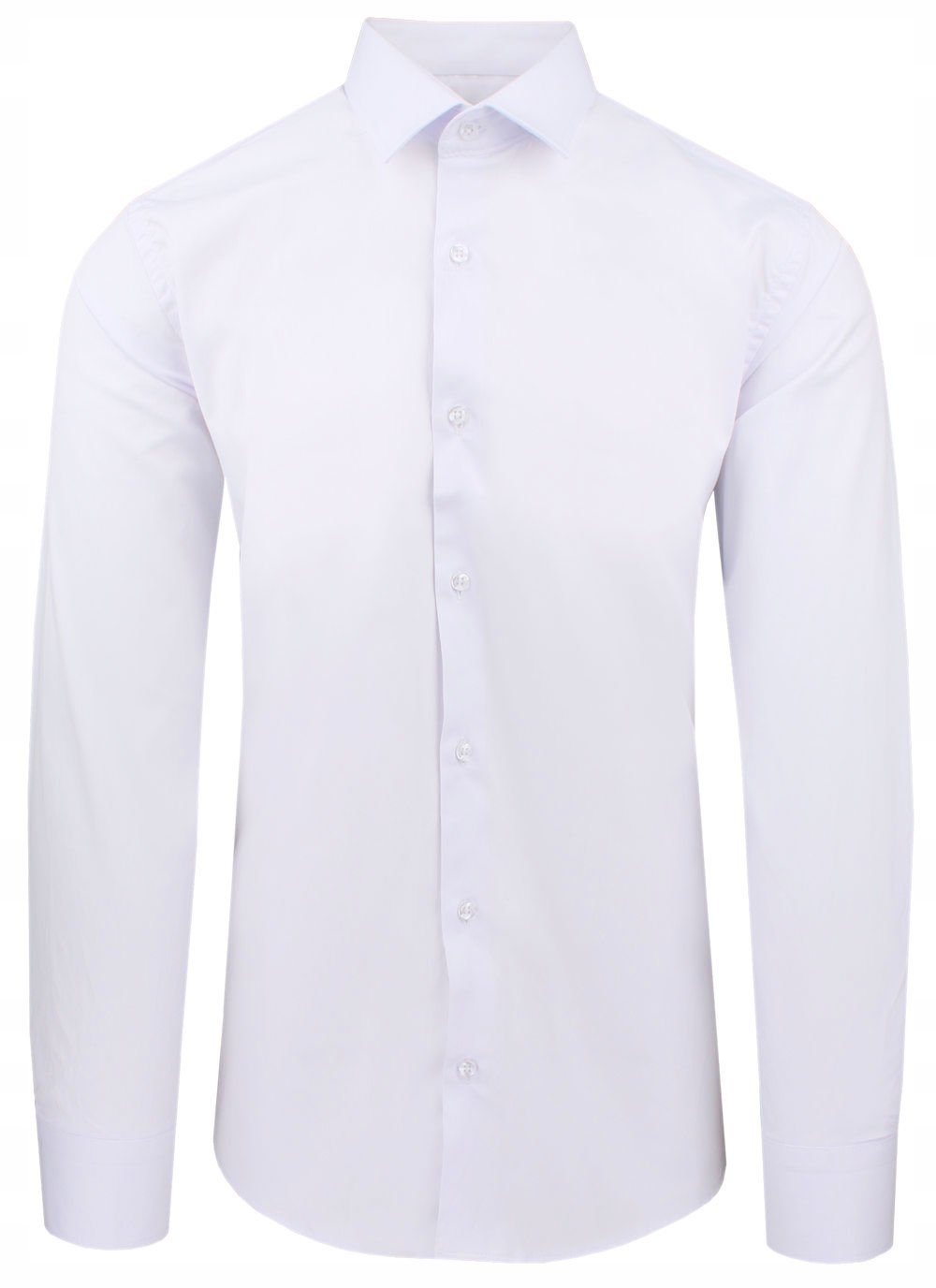 Bílá bavlněná košile s vypasovaným střihem, jednobarevná 42/176-182