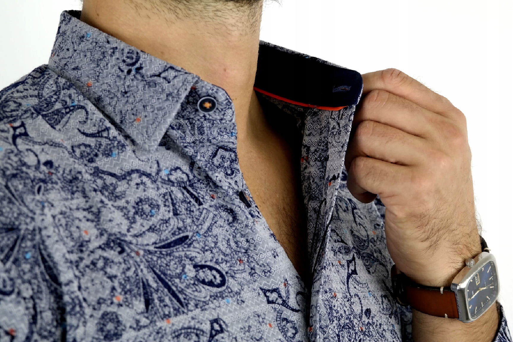 GIOVANNI PERA Koszula męska GP917 Rozmiar: S 37/38 Rodzaj kołnierzyka kołnierzyk