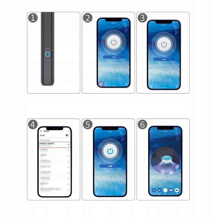 SMART OTOSKOP KAMERA CZYSZCZENIE USZU WOSK WIFI HD APLIKACJA ENDOSKOP CE Liczba końcówek w zestawie 8