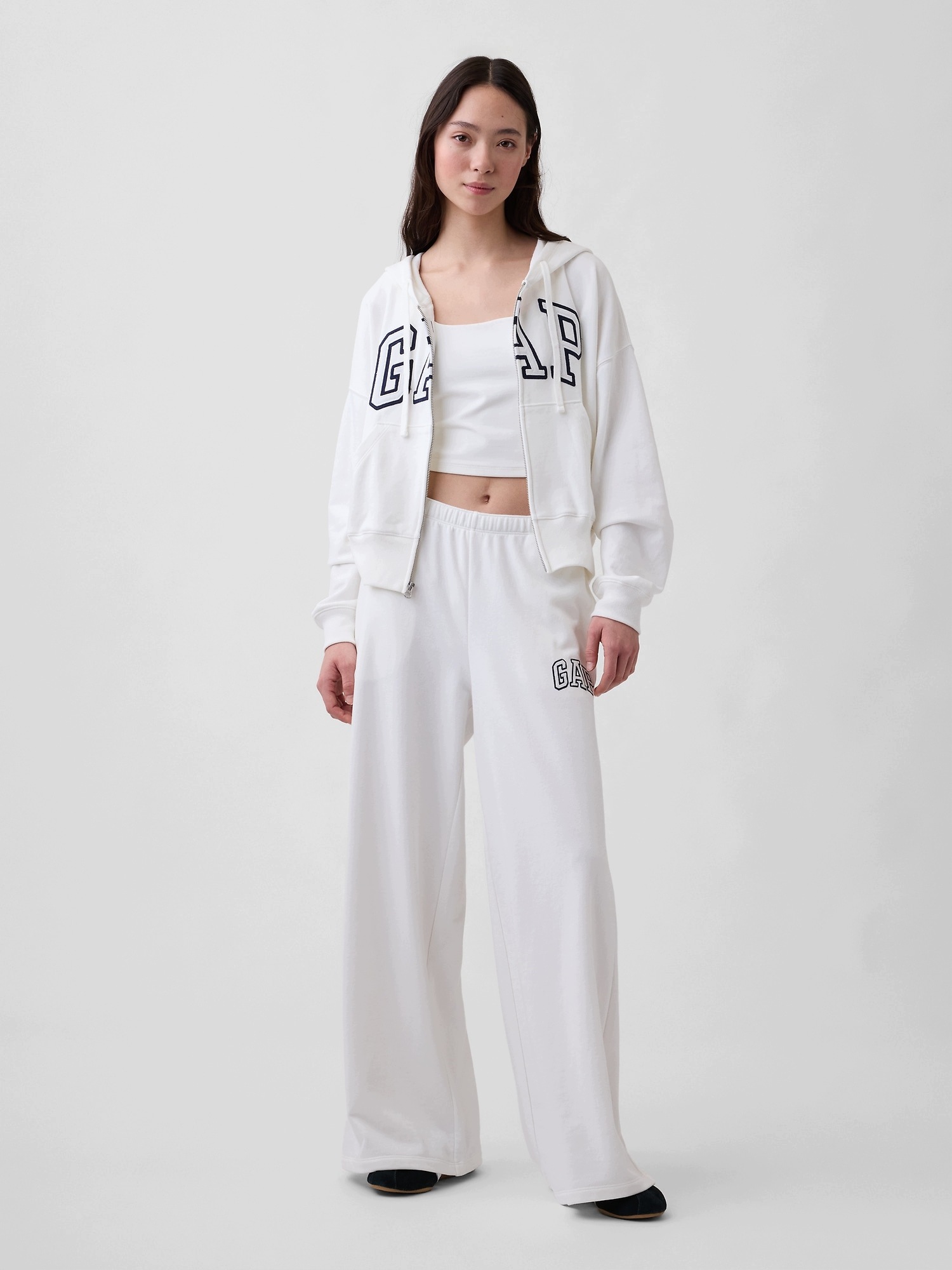 Gap Tepláky s logem Wide-Leg