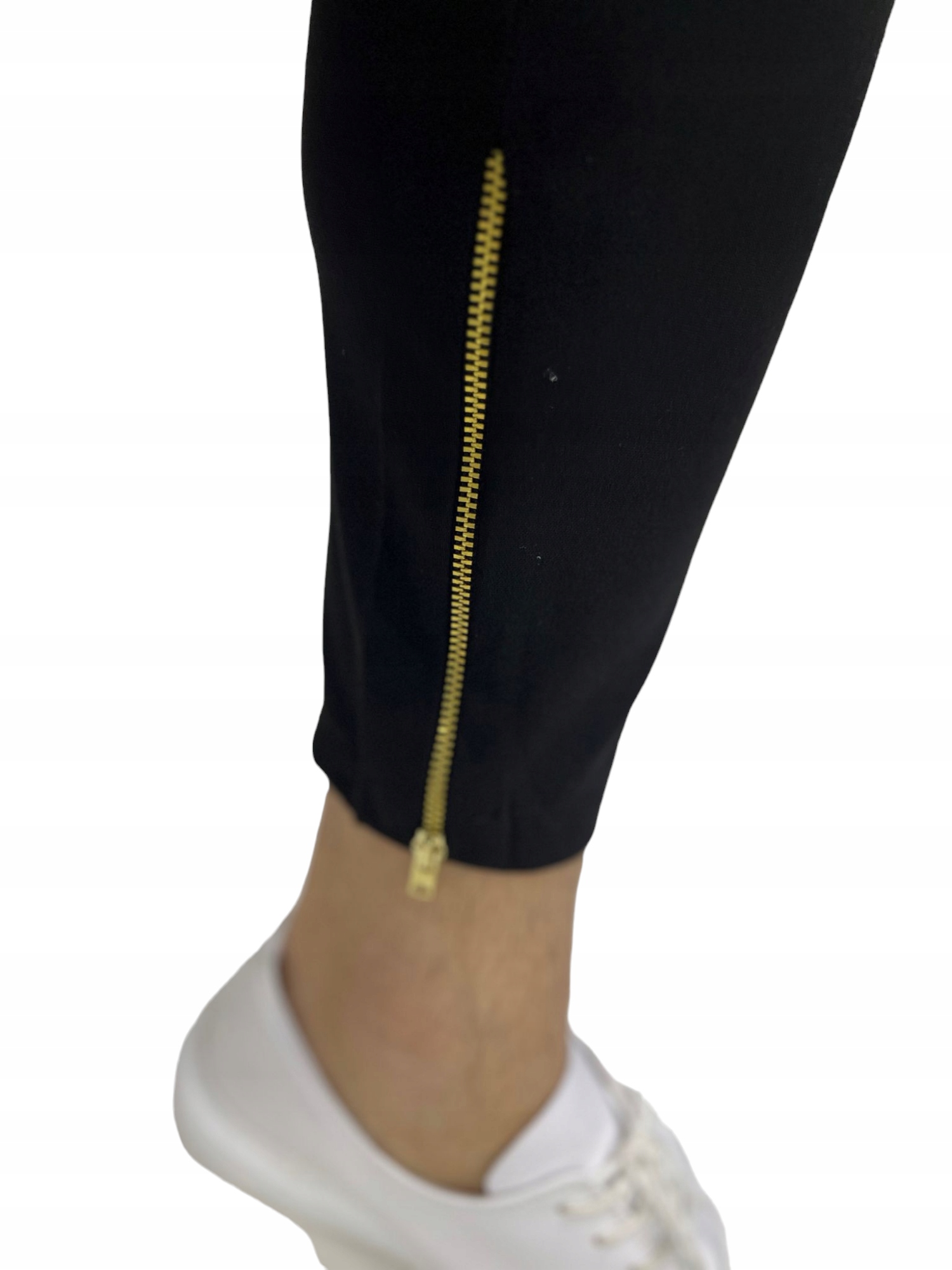 Spodnie chinosy materiałowe czarne suwaki rozm. 34 Model new-24