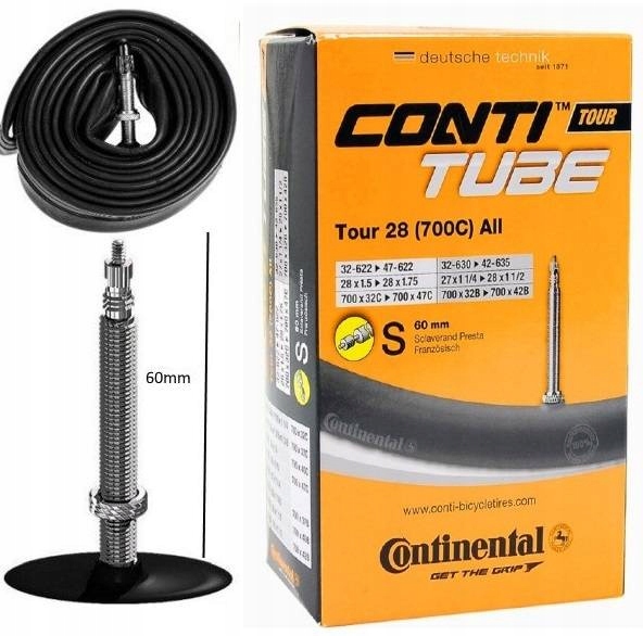 Dętka Tour Continental 28' 1.25-1.75 60mm Presta