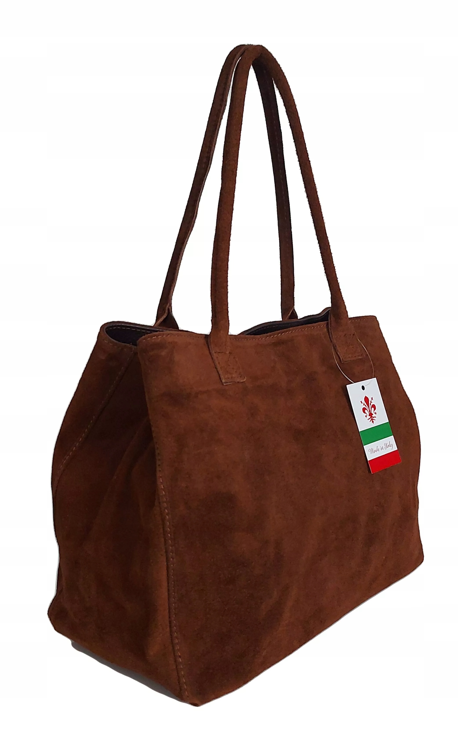 Elegantní Obchodní Taška Velká Semišová Taška XL A4 Přes Rameno Hnědá