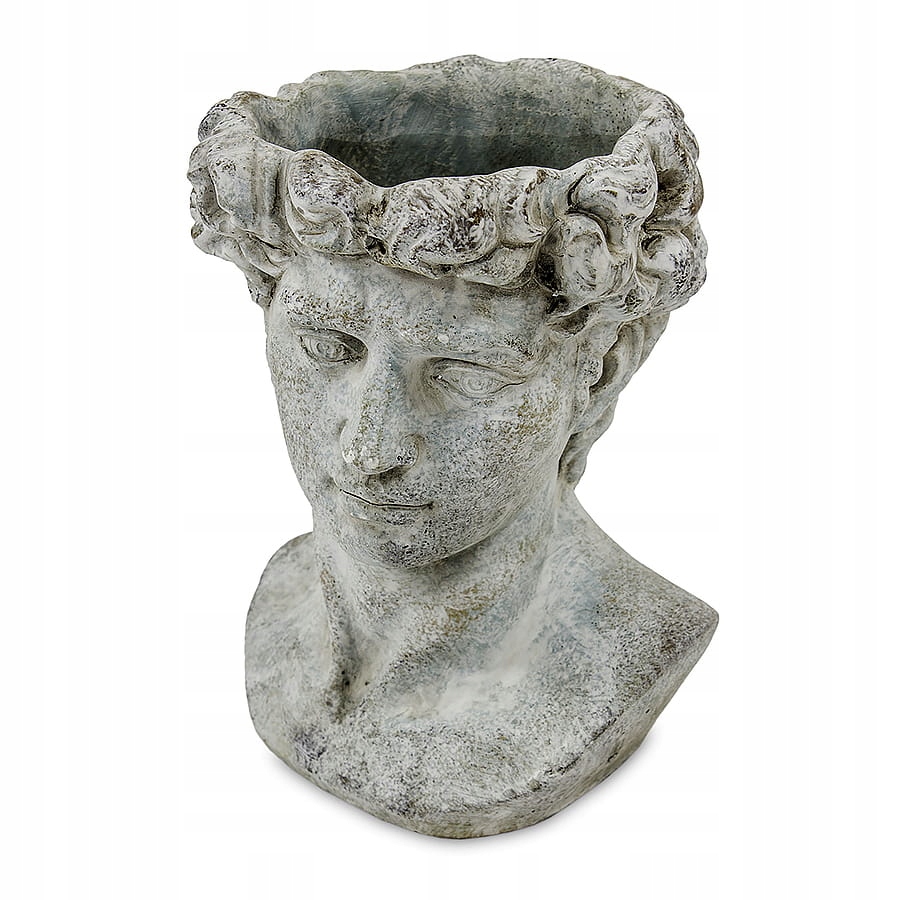 

Szara osłonka na doniczkę antyczna popiersie