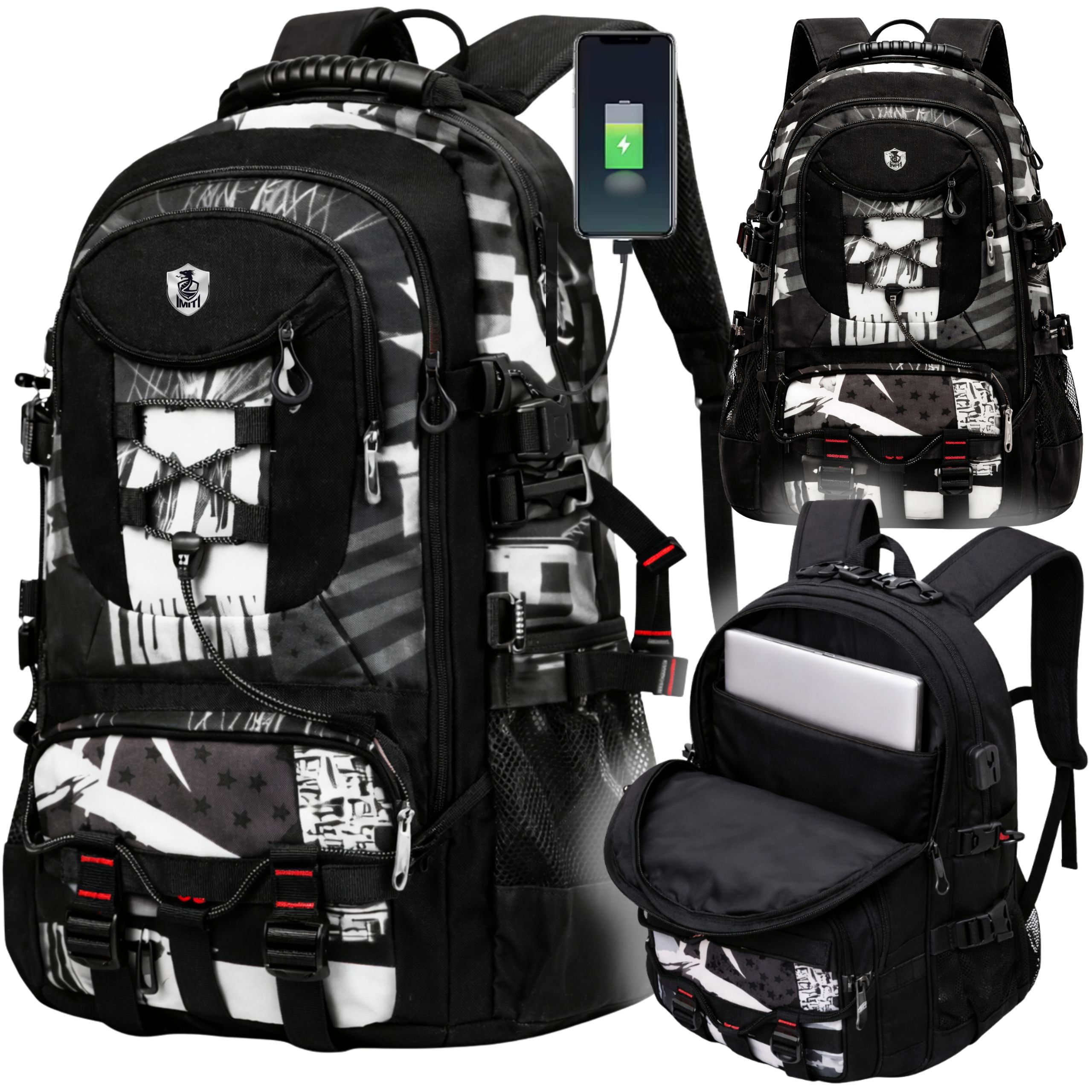 Plecak Młodzieżowy Miejski Na Laptopa Wodoodporny Pojemny Do Pracy 40L