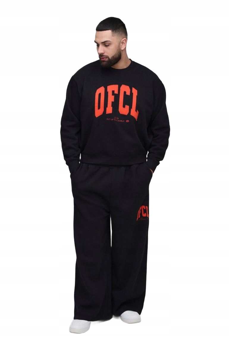 Boohooman Plus Size Černá Tepláková Souprava S Potiskem 4XL Z3A