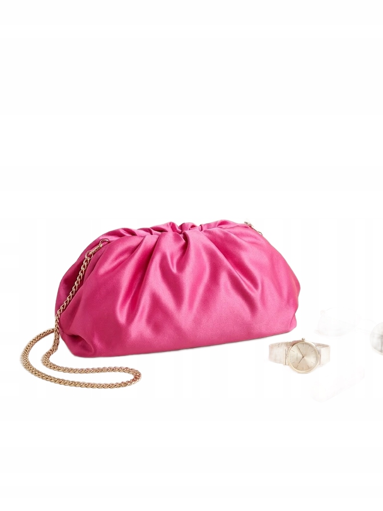 Guess Růžová Saténová Psaníčko S Řetízkem 25X8X12 G_a