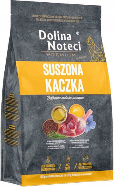 Levně Dolina Noteci Premium sušené Krmivo pro kočky pro kočky kachnou 2 kg