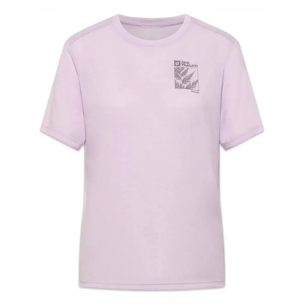 Dámské tričko Jack Wolfskin Vonnan Graphic Explore Pale Lavender S