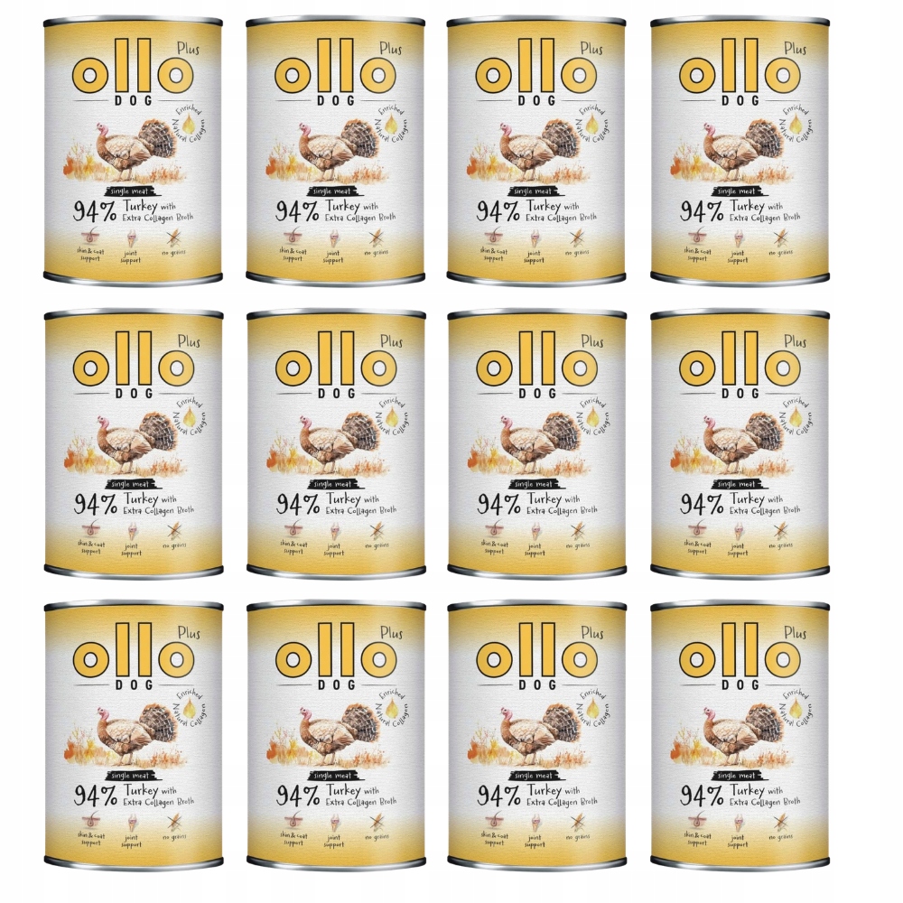 Ollo Plus Dog mokra karma Kolagen Indyk 12x400g