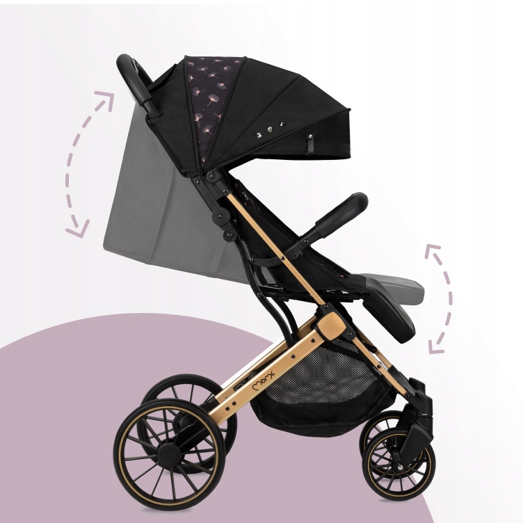 WÓZEK SPACEROWY - MoMi ESTELLE DAKAR CZARNY - DUŻE KOŁA ZESTAW AKCESORIÓW Rodzaj kół Z tworzywa