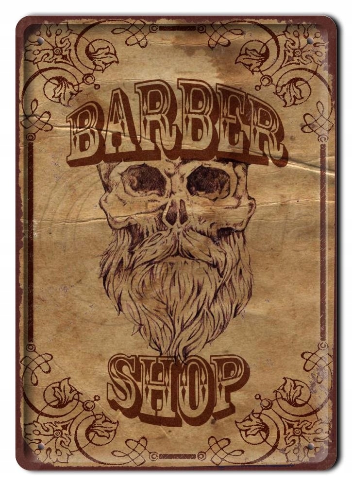 Barber Shop Metalowy Szyld Plakat Retro #08746