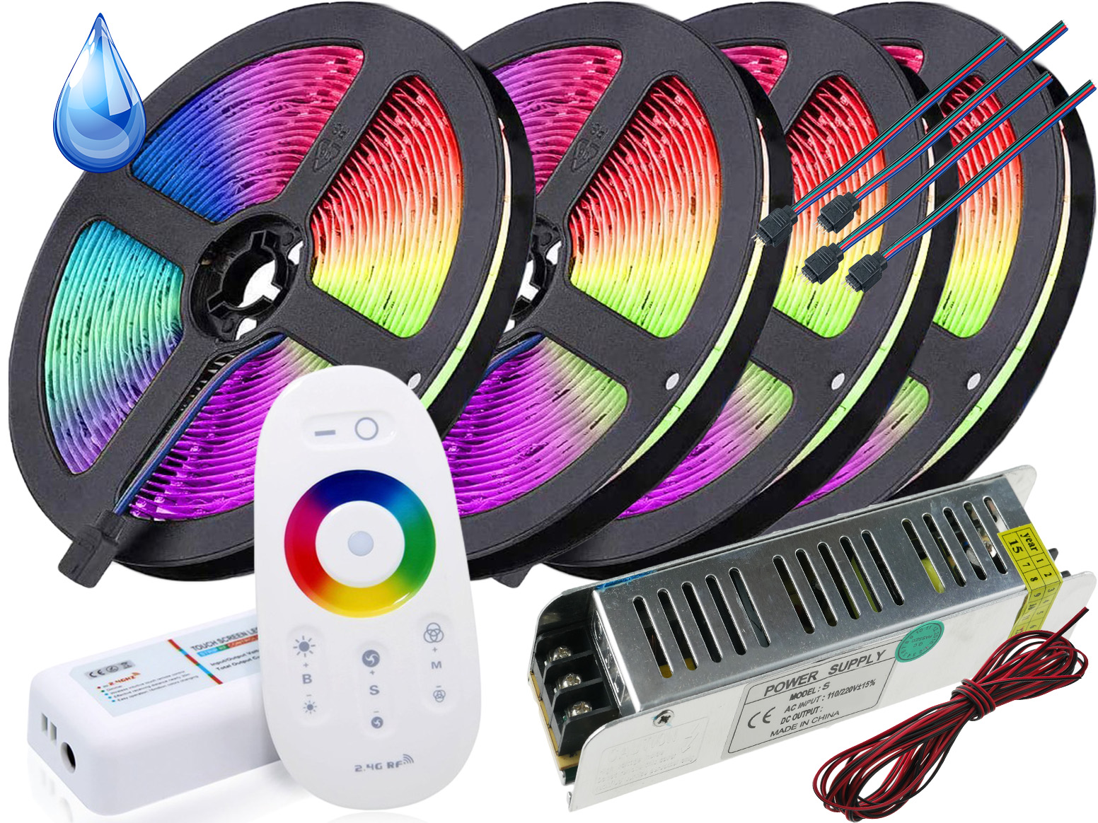 

Zestaw 20M 600 Led Taśma Rgb Biały Wodoodporny