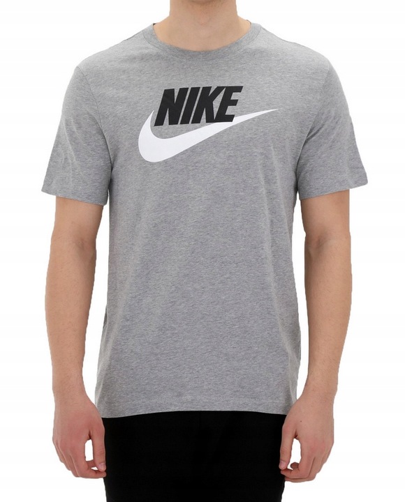 Koszulka Męska szara Logo Nike Bawełna DX1985 063 r. M (196150882440 ...