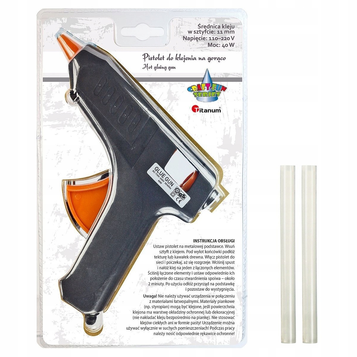 

Pistolet do kleju na gorąco wyciskacz 2 kleje 11mm