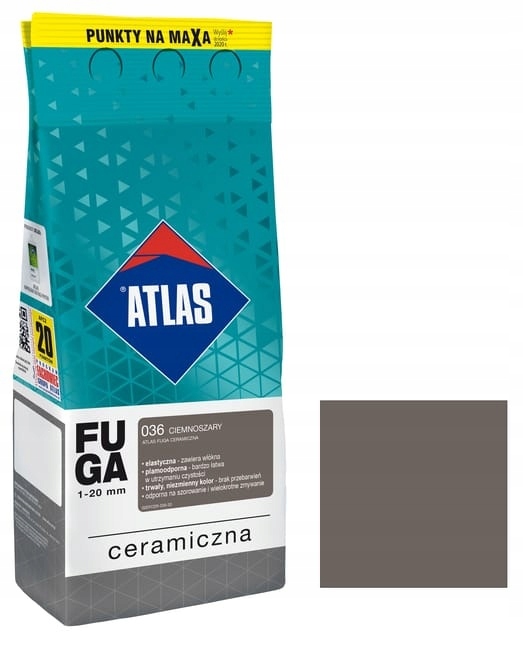 ATLAS FUGA CERAMICZNA 036 CIEMNOSZARY 2KG