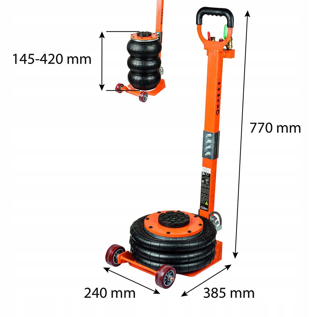 Pneumatický zdvihák 3T, výška 145-420 mm