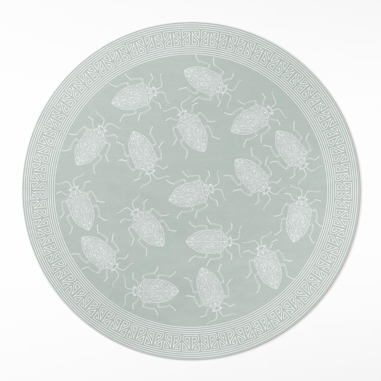 Vnútorná okrúhla vinylová podložka do kuchyne Hmyz a červy vintage ⌀ 140 cm