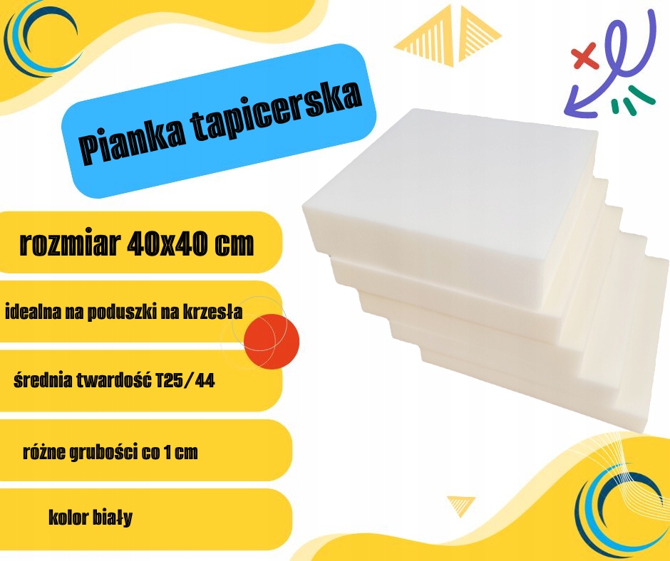 PIANKA TAPICERSKA MEBLOWA T25 GĄBKA 40x40x10 cm Marka inna