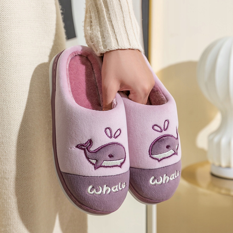 Kapcie Damskie Domowe Wygodne Papcie Z Wielorybem Lekkie Fioletowe 36/37 Oryginalne opakowanie producenta pudełko