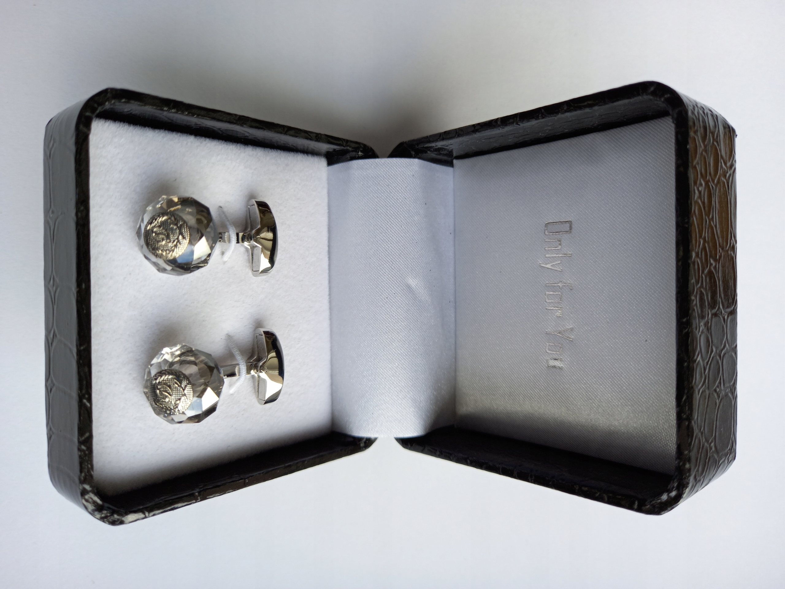 Stříbrné manžetové knoflíčky Křišťál Swarovski