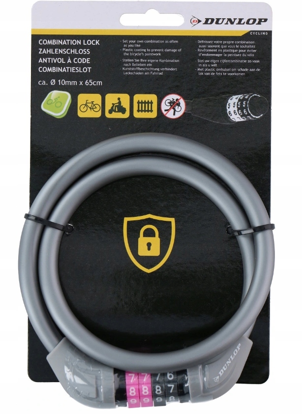 Dunlop Zapięcie Do Roweru szyfr blokada rowerowa