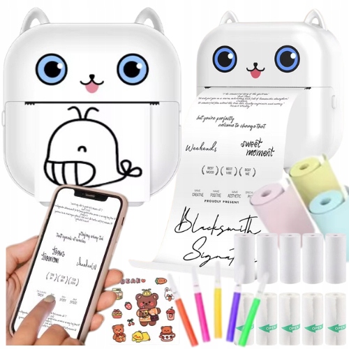 Mini Drukarka Termiczna Do Zdjęć Przenośna + 14 ROLEK SUPER PREZENT