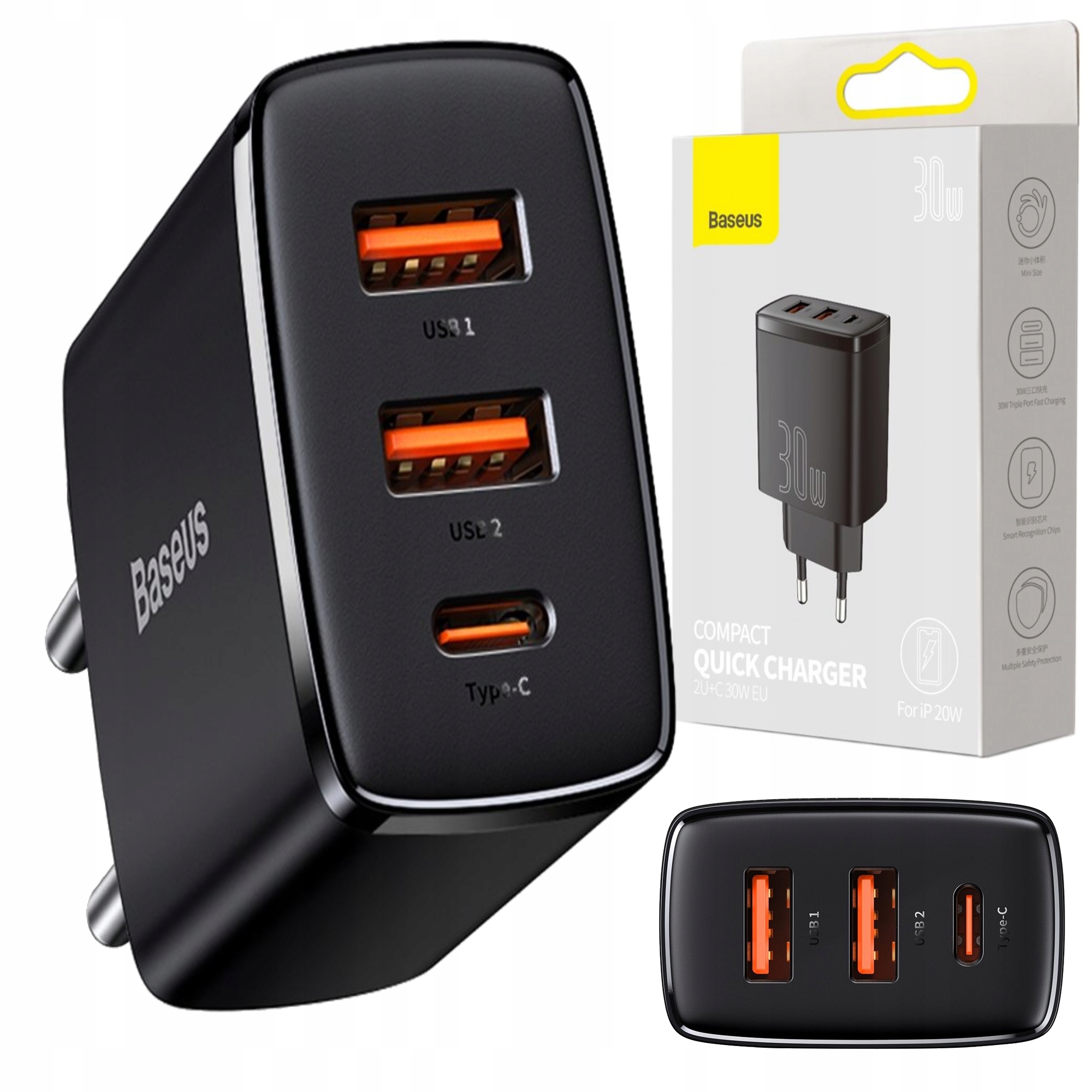 

Baseus Ładowarka Sieciowa 2XUSB Usb-c 30W QC3.0 Pd