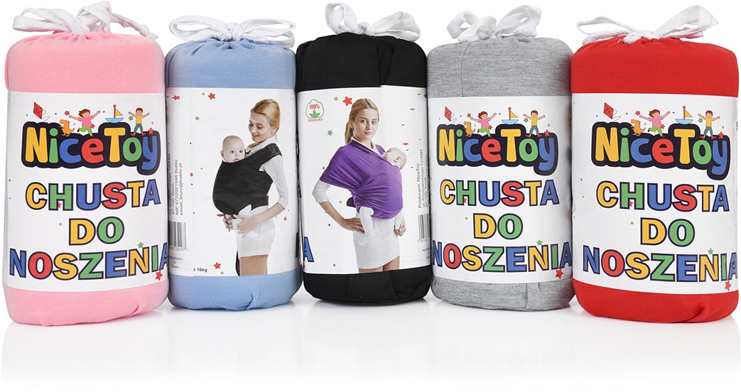 Chusta do noszenia NIEMOWLĄT nosidełko materiałowe elastyczne tkanina 15Kg Typ Wiązana elastyczna