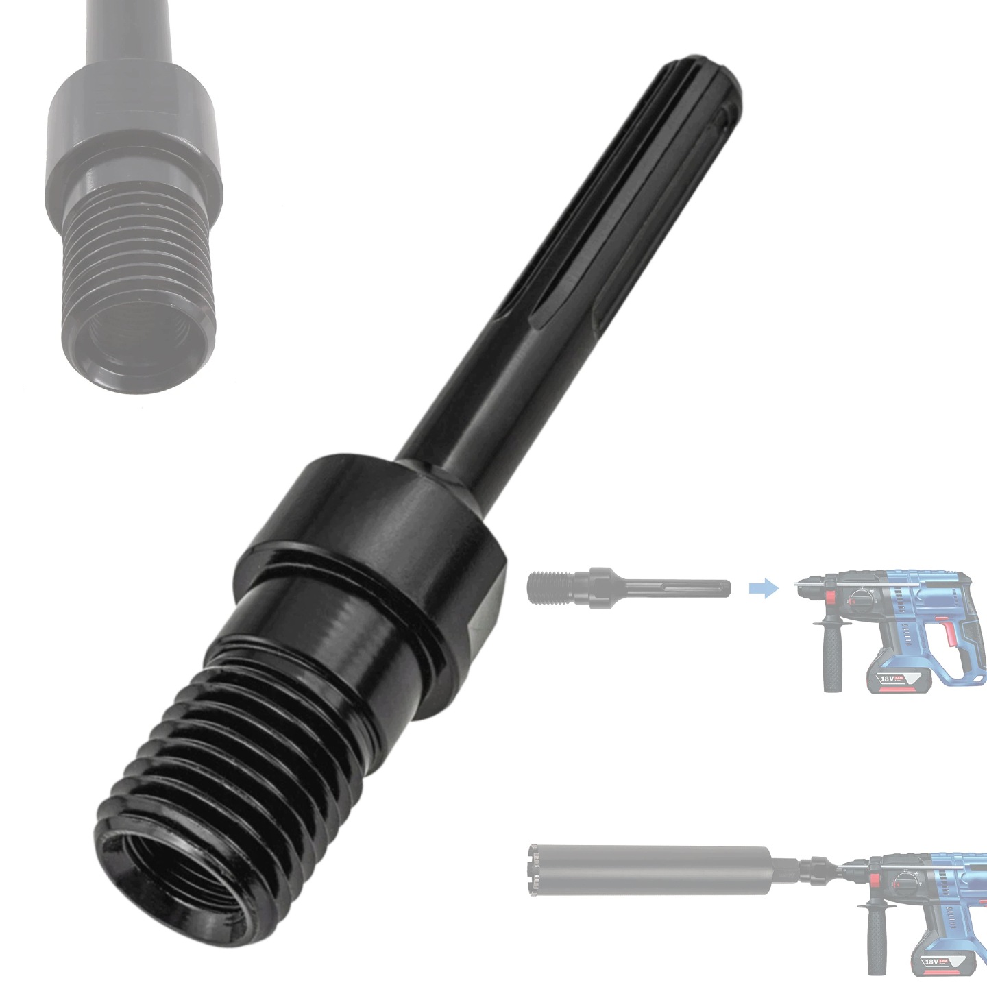 Adaptér Vrtacího Korunkového Otvoru Sds Max 1.1/4" Unc Pro Betonu 1 1/4"