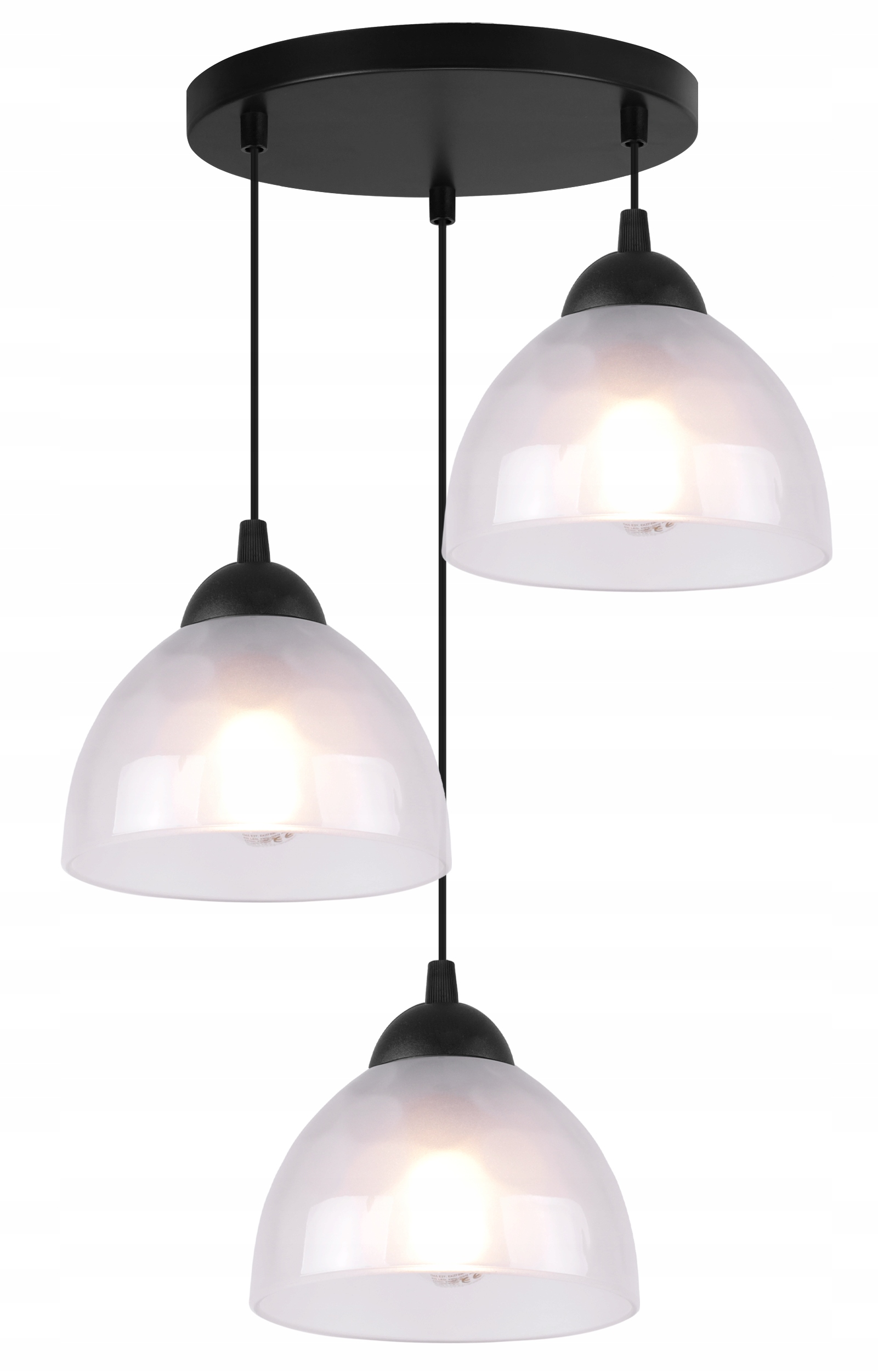 Závěsná Stropní Lampa Lustr Trojitý Bílé Skleněné Stínítko Do Kuchyně
