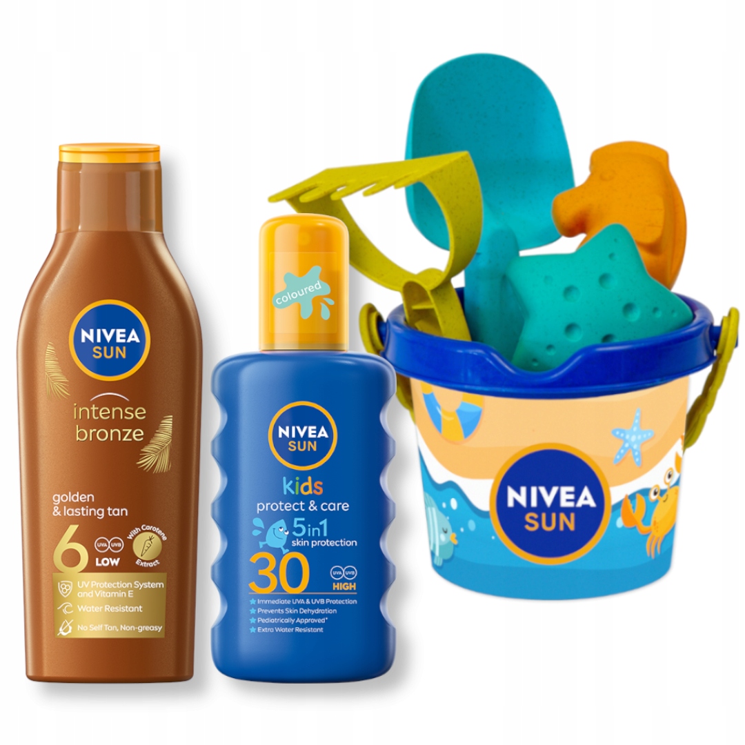 NIVEA SUN Slnečný balzam SPF6 + Pre deti ochranný SPF30 +Hračky