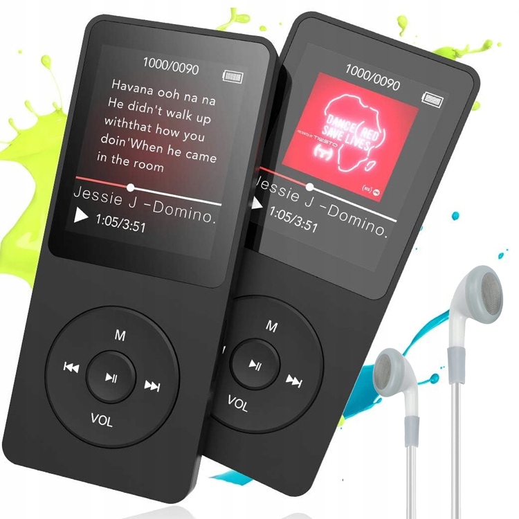 Hudební Přehrávač Hi-fi MP3 Rádio Fm Diktafon Sluchátka 16 Gb Přenosný