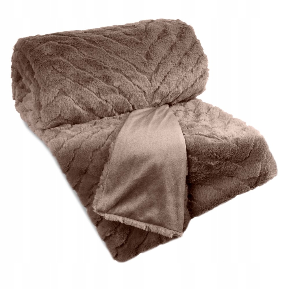 Deka přehoz Kate 150x200 Eurofirany béžová kožešinová s 3D efektem