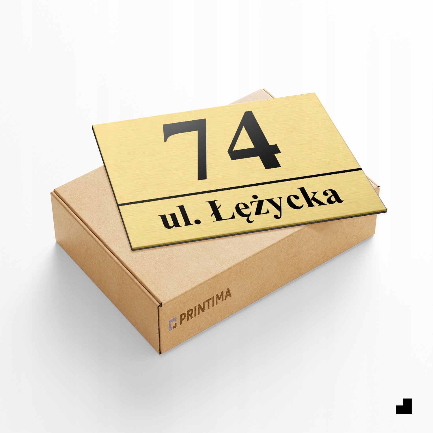 NUMER NA DOM TABLICZKA ADRESOWA Z NUMEREM DOMU 32x21 cm ZŁOTA + KOŁKI Wysokość produktu 21 cm